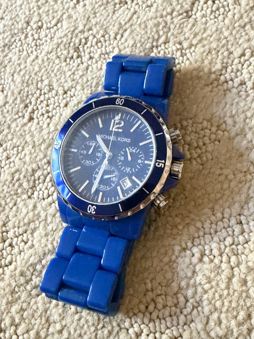 Michael Kors Royal Blue Silicone Chronograph Watch